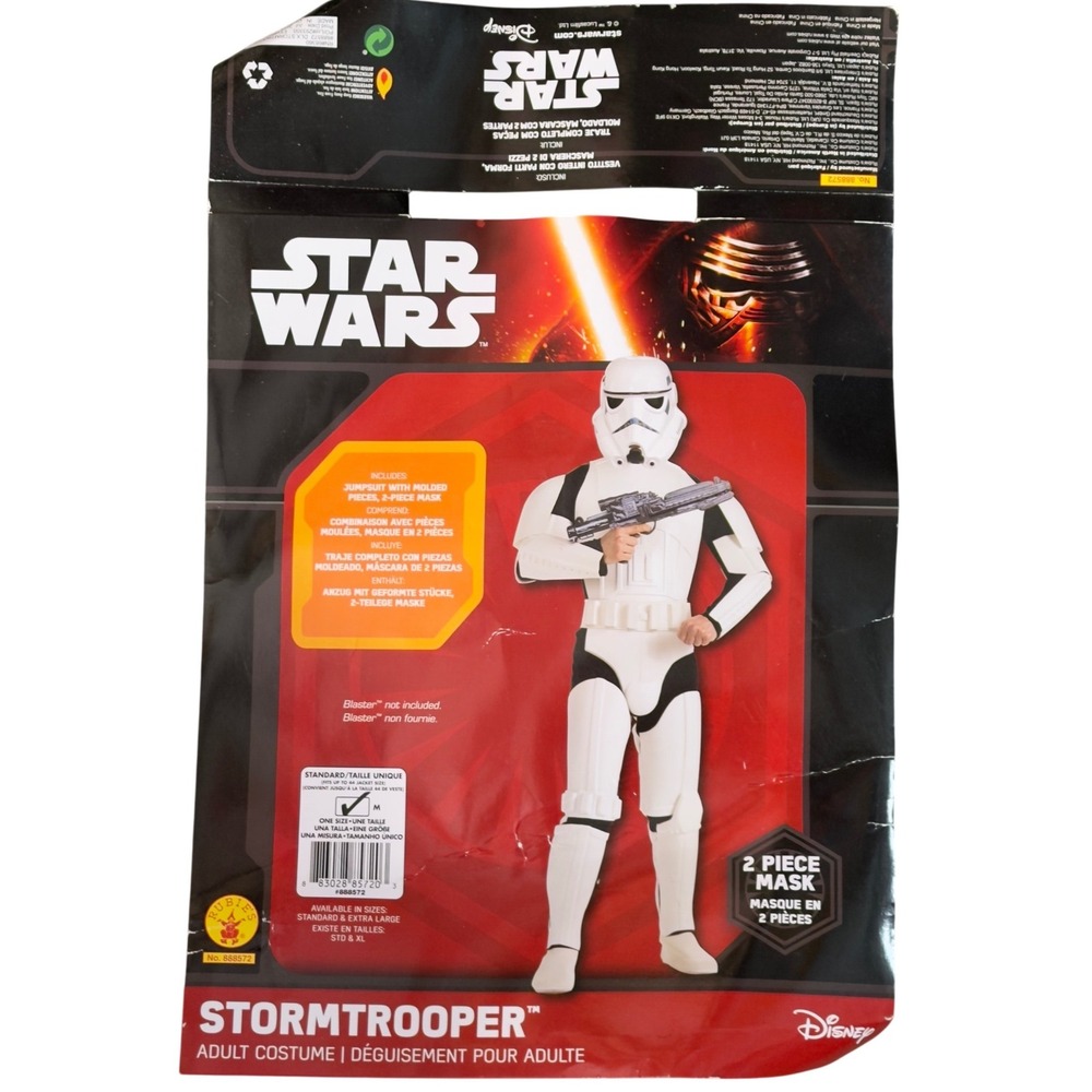 Star Wars Stormtrooper Costume Adult Standard White Black Molded Armor Deluxe